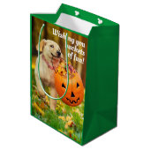 Sac Cadeau Moyen Chiot avec saut Citrouille (Dos Angle)