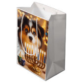Sac Cadeau Moyen Chiot de Hanukkah mignon (Dos Angle)