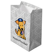 Sac Cadeau Moyen Chiot juif de Hanoukka labrador retriever (Devant Angle)