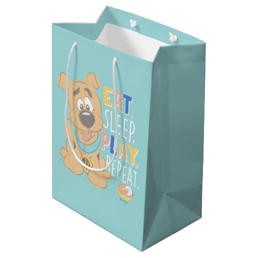 Sac Cadeau Moyen Chiot Scooby-Doo "Mange, Dors, Joue, Répète" (Dos Angle)