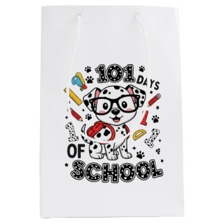 Sac Cadeau Moyen Chiots Dalmatien 101 Jours d'école