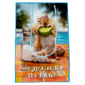 Sac Cadeau Moyen Chipmunk à la chaux (Dos)