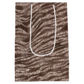 Sac Cadeau Moyen Chocolat Brown Zebra Parties scintillant (Dos)