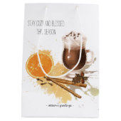 Sac Cadeau Moyen Chocolat Chaud Cinnamon Orange Saison Salutations (Dos)