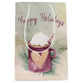 Sac Cadeau Moyen Chocolat chaud de Noël (Devant)