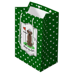 Sac Cadeau Moyen Chocolat de golf Labrador Retriever Dog - mignonne