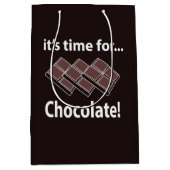 Sac Cadeau Moyen Chocolat Il est temps pour le chocolat (Devant)