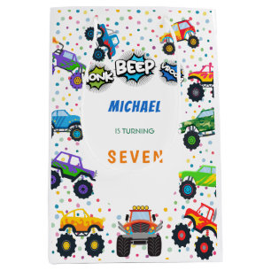 Sac Cadeau Moyen Chou beep vroom monstre camions garçon bol d'anniv