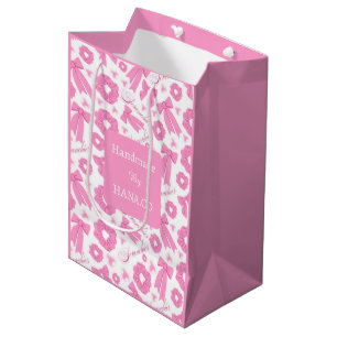 Sac Cadeau Moyen Chouchous Rose Fille Motif Accessoire de Cheveux M