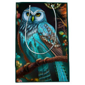 Sac Cadeau Moyen Chouette turquoise (Devant)