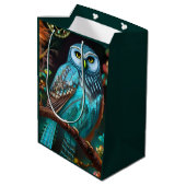 Sac Cadeau Moyen Chouette turquoise (Dos Angle)