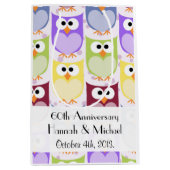 Sac Cadeau Moyen Chouettes mignonnes, Chouette Motif, Chouettes col (Devant)