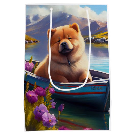 Sac Cadeau Moyen Chow Chow sur une pagaie : une aventure Pittoresqu (Dos)