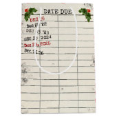 Sac Cadeau Moyen Christmas 2026 Old Library Cards (Devant)