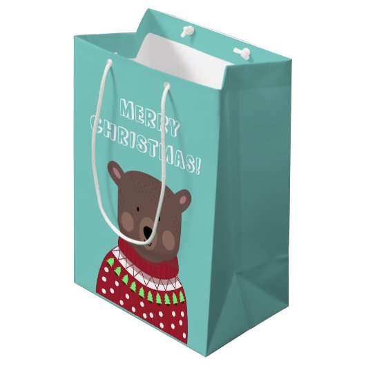 Sac Cadeau Moyen Christmas Bear (Devant Angle)