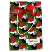 Sac Cadeau Moyen Christmas Billiard Huit Motif Ball (Devant)