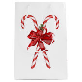 Sac Cadeau Moyen Christmas Candy Canes Tied with a Bow (Devant)