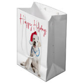 Sac Cadeau Moyen Christmas Doctor Labrador Retriever (Devant Angle)