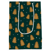 Sac Cadeau Moyen Christmas Gingerbread Trees Wrapping Paper (Dos)