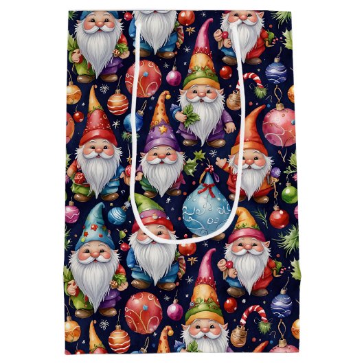 Sac Cadeau Moyen Christmas Gnomes (Dos)