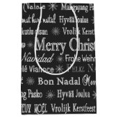 Sac Cadeau Moyen Christmas Greetings Multiple Languages Black (Devant)