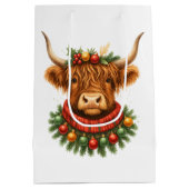 Sac Cadeau Moyen Christmas Highland Cow  (Dos)