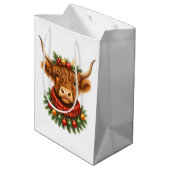 Sac Cadeau Moyen Christmas Highland Cow  (Dos Angle)