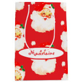 Sac Cadeau Moyen Christmas Jolly Père Noël Joyeux Amusement (Devant)