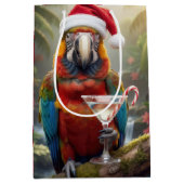 Sac Cadeau Moyen Christmas Macaw Parrot With Martini Cocktail (Devant)