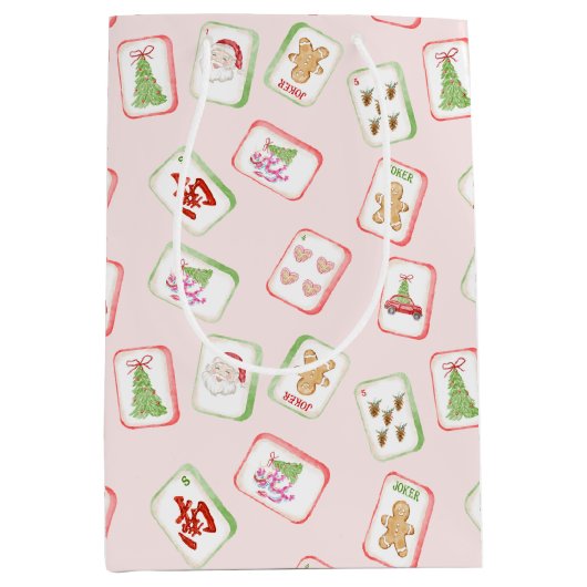 Sac Cadeau Moyen Christmas Mahjong Tiles (Devant)