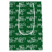 Sac Cadeau Moyen Christmas NICE NAUGHTY Text Snowflakes (Dos)