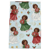 Sac Cadeau Moyen Christmas Poinsettia Angels Wrapping Paper Sheets (Dos)