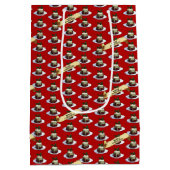 Sac Cadeau Moyen Christmas Pudding Merry Christmas! Holly Pattern (Dos)