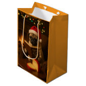 Sac Cadeau Moyen Christmas Pug Christmas gift bag (Devant Angle)