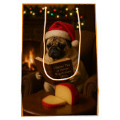 Sac Cadeau Moyen Christmas Pug Christmas gift bag (Dos)