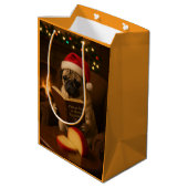 Sac Cadeau Moyen Christmas Pug Christmas gift bag (Dos Angle)