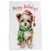 Sac Cadeau Moyen Christmas Shih Tzu Dans Les Snowflakes (Devant)