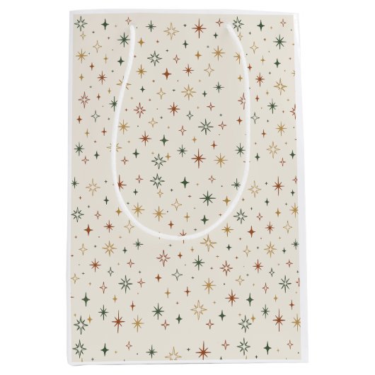 Sac Cadeau Moyen Christmas Stars & Sparkles Pattern			 (Devant)