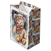 Sac Cadeau Moyen Christmas Teddy Bear add Name (Devant Angle)