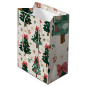 Sac Cadeau Moyen Christmas Trees with Bows Gift Bag (Devant Angle)