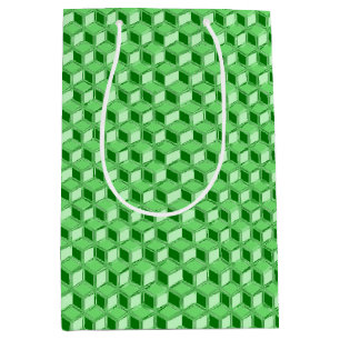 Sac Cadeau Moyen Chrome 3-d boîtes - vert émeraude
