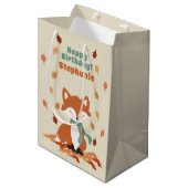 Sac Cadeau Moyen Chute Fox Woodland Anniversaire (Devant Angle)