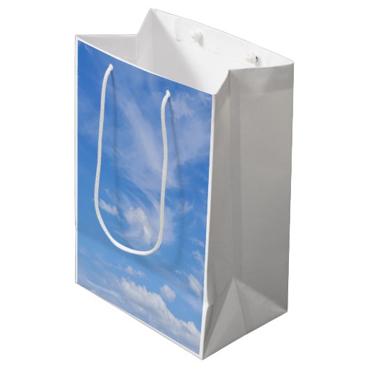 Sac Cadeau Moyen Ciel Bleu Avec Nuages Agités (Devant Angle)