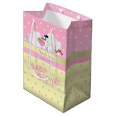 Sac Cadeau Moyen Cigogne avec un petit bébé mignon (Devant Angle)