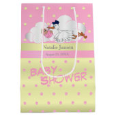 Sac Cadeau Moyen Cigogne avec un petit bébé mignon (Dos)