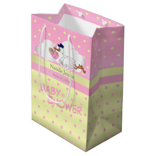 Sac Cadeau Moyen Cigogne avec un petit bébé mignon
