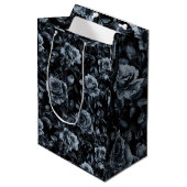 Sac Cadeau Moyen Cimetière bleu Rose gothique occulte (Devant Angle)