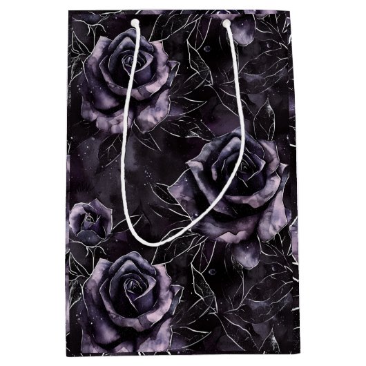 Sac Cadeau Moyen Cimetière violet Rose gothique occulte (Devant)