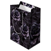 Sac Cadeau Moyen Cimetière violet Rose gothique occulte (Devant Angle)