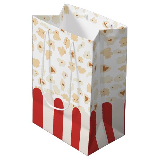 Sac Cadeau Moyen Cinéma Popcorn Retro (Devant Angle)
